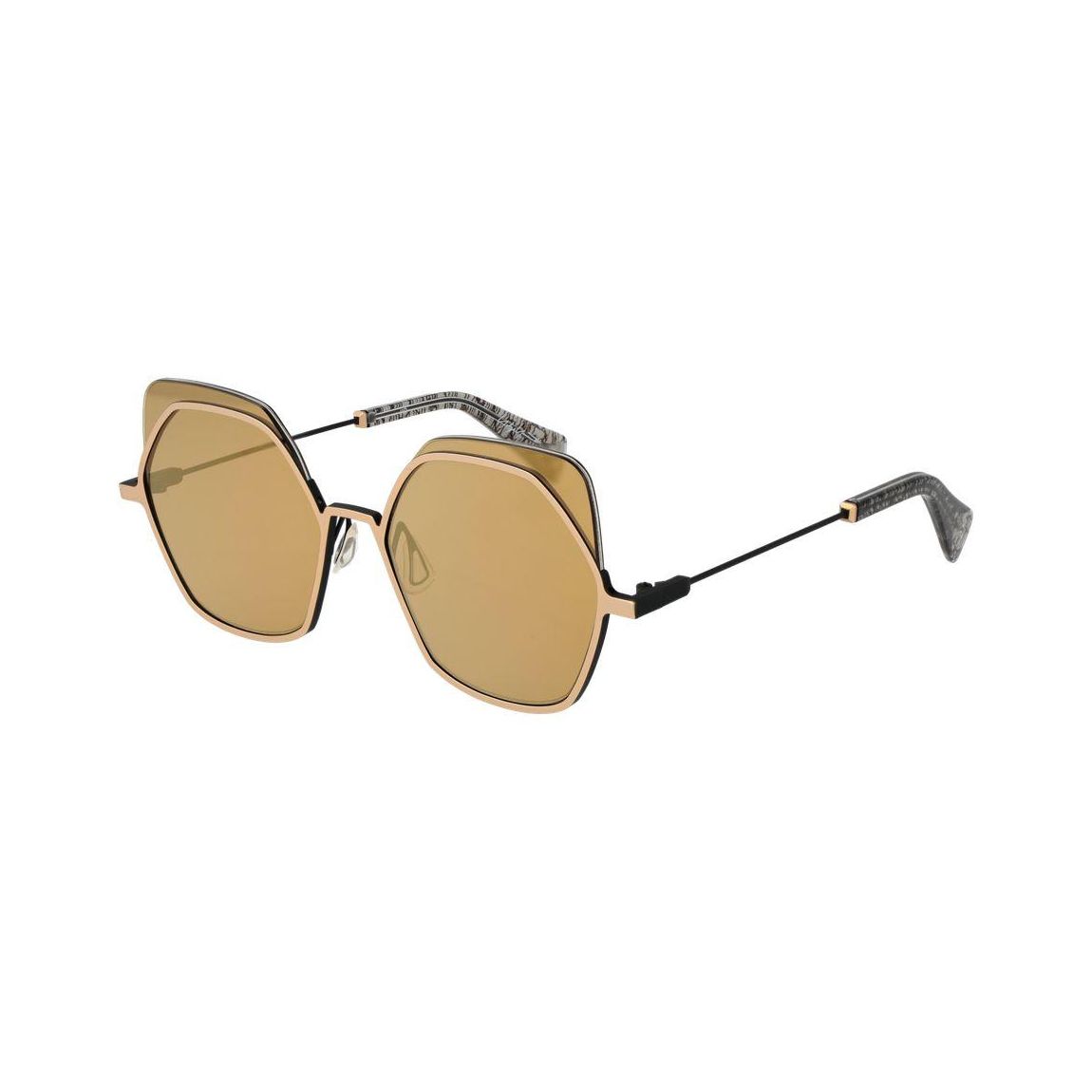 Geometric Frame Sunglasses Unisex - Gold main product photo