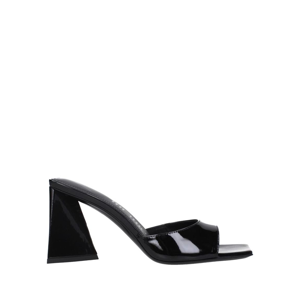 Patent Leather Mid Heel Open Toe Sandals Wo - Black main product photo