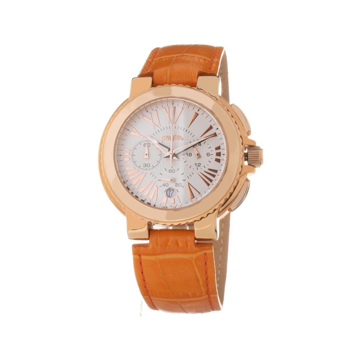 Elegant Chronograph Watch with Textured Strap and Precise Timekeeping main product photo