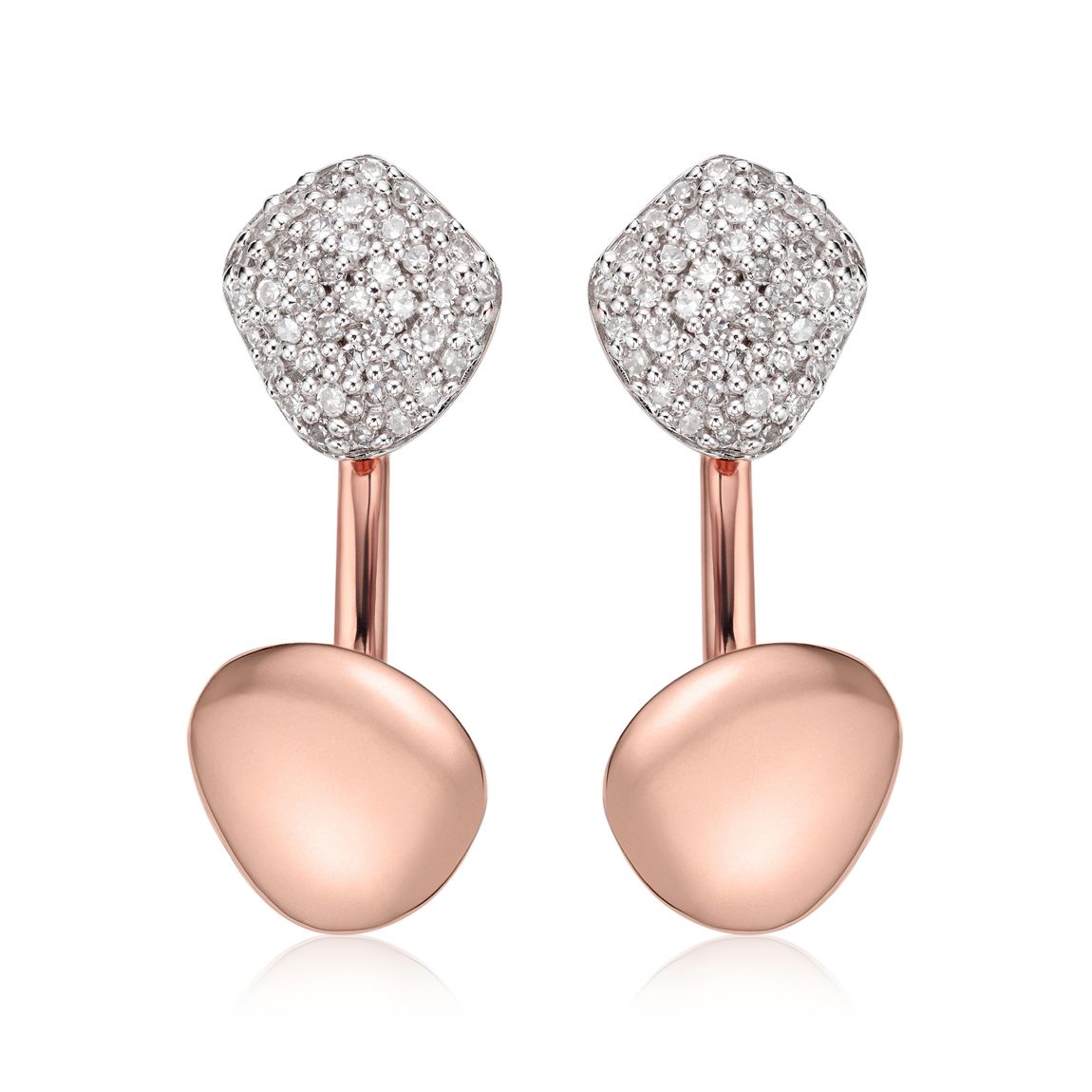 Rose Gold Vermeil Nura Nugget Jacket Earrings - Diamond main product photo