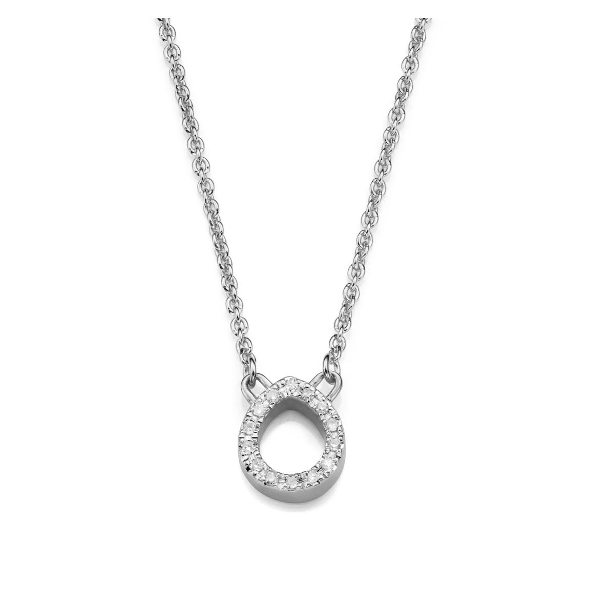 Sterling Silver Naida Mini Teardrop Necklace - Diamond main product photo