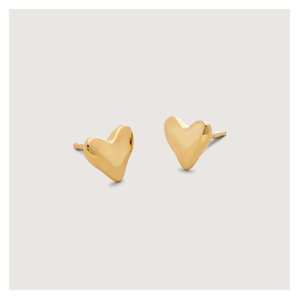 Gold Vermeil Heart Stud Earrings main product photo