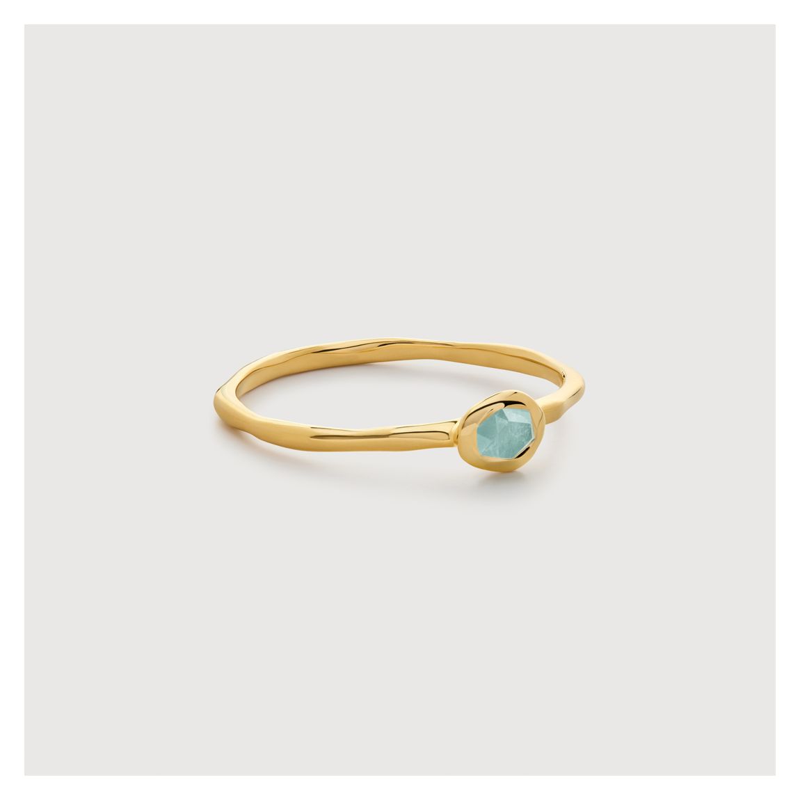 Gold Vermeil Odyssey Gemstone Stacking Ring - Aquamarine main product photo