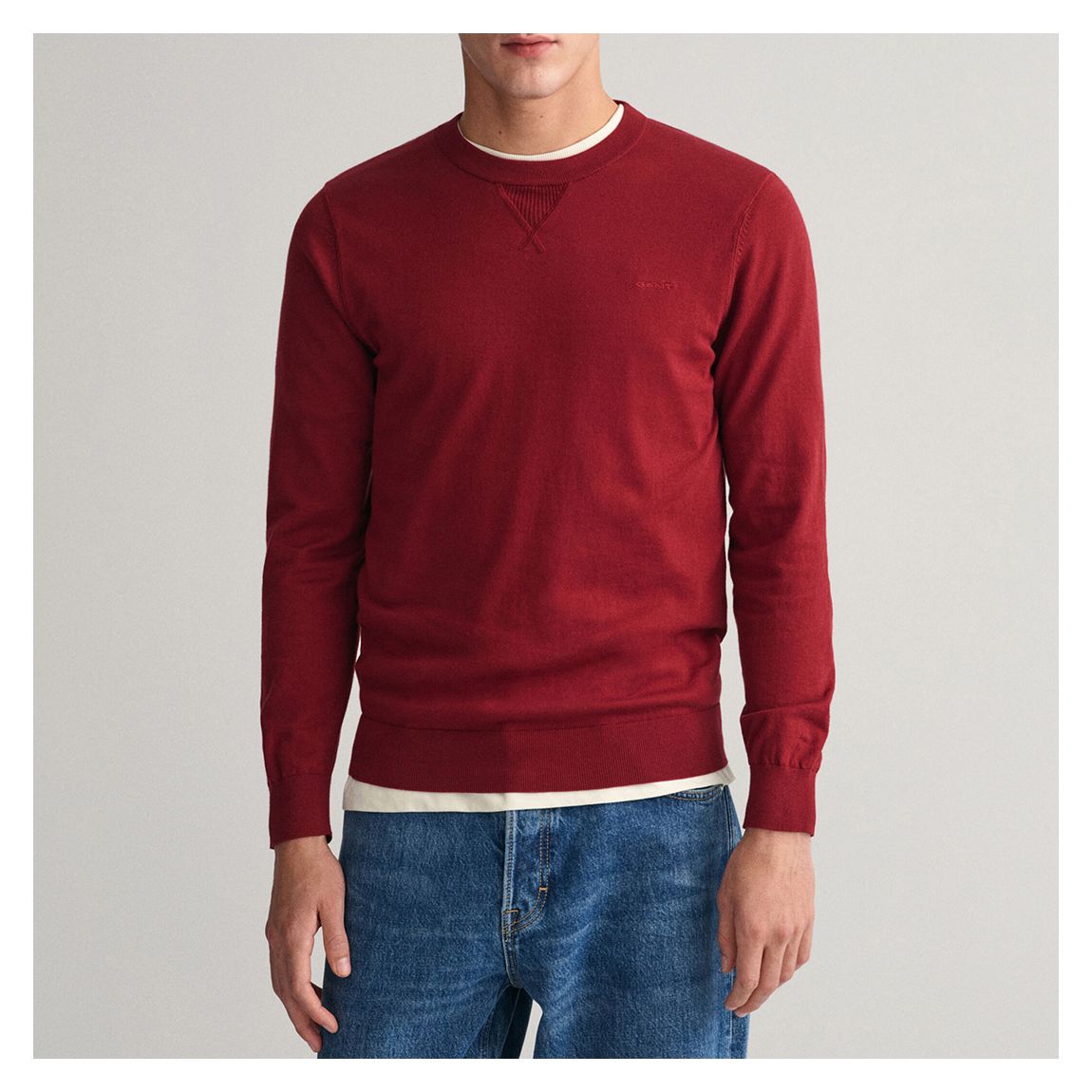 Burgundy Fine Cotton Silk Blend Jumper main product photo