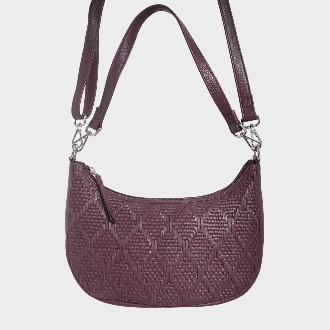 'Wonder Weave' Real Leather Woven Designer Shoulder Crossbody Bag main product photo