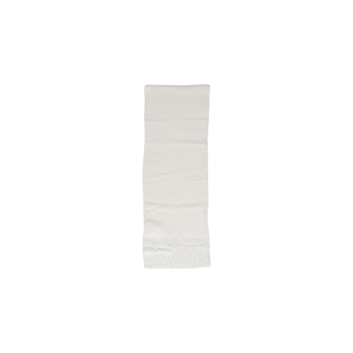 White Knit Scarf Textured Pattern Wo - Beige Scarves main product photo
