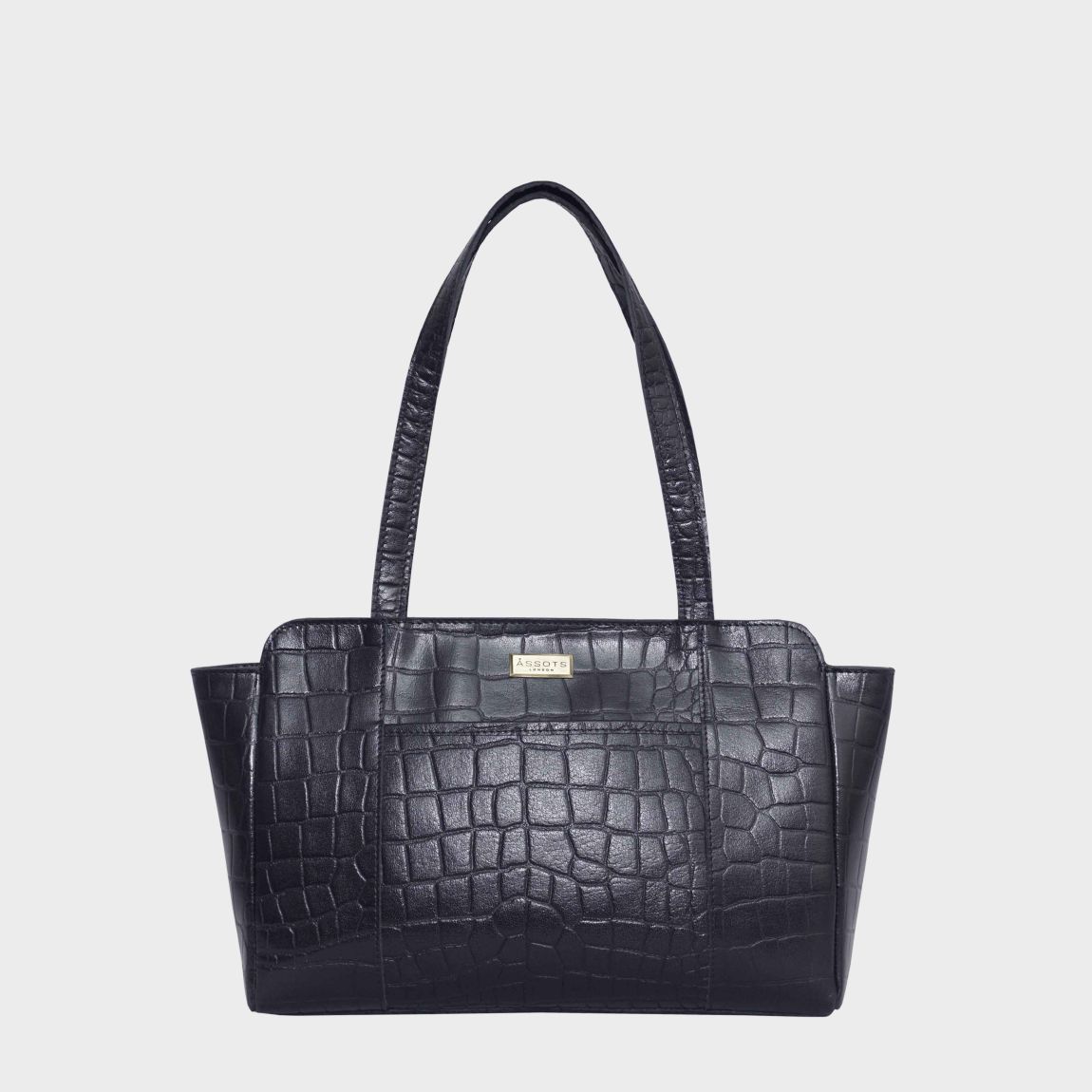 'JUDITH' Croc Real Leather Shoulder Bag main product photo