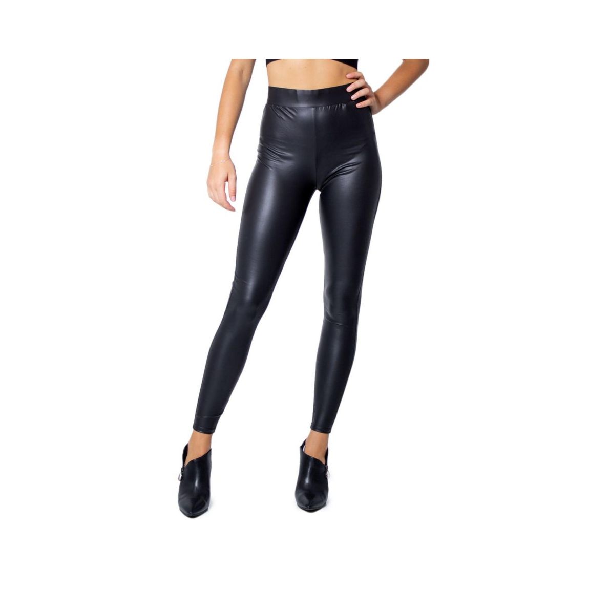 Faux Leather Leggings HighWaisted Wo - Black Jeans main product photo