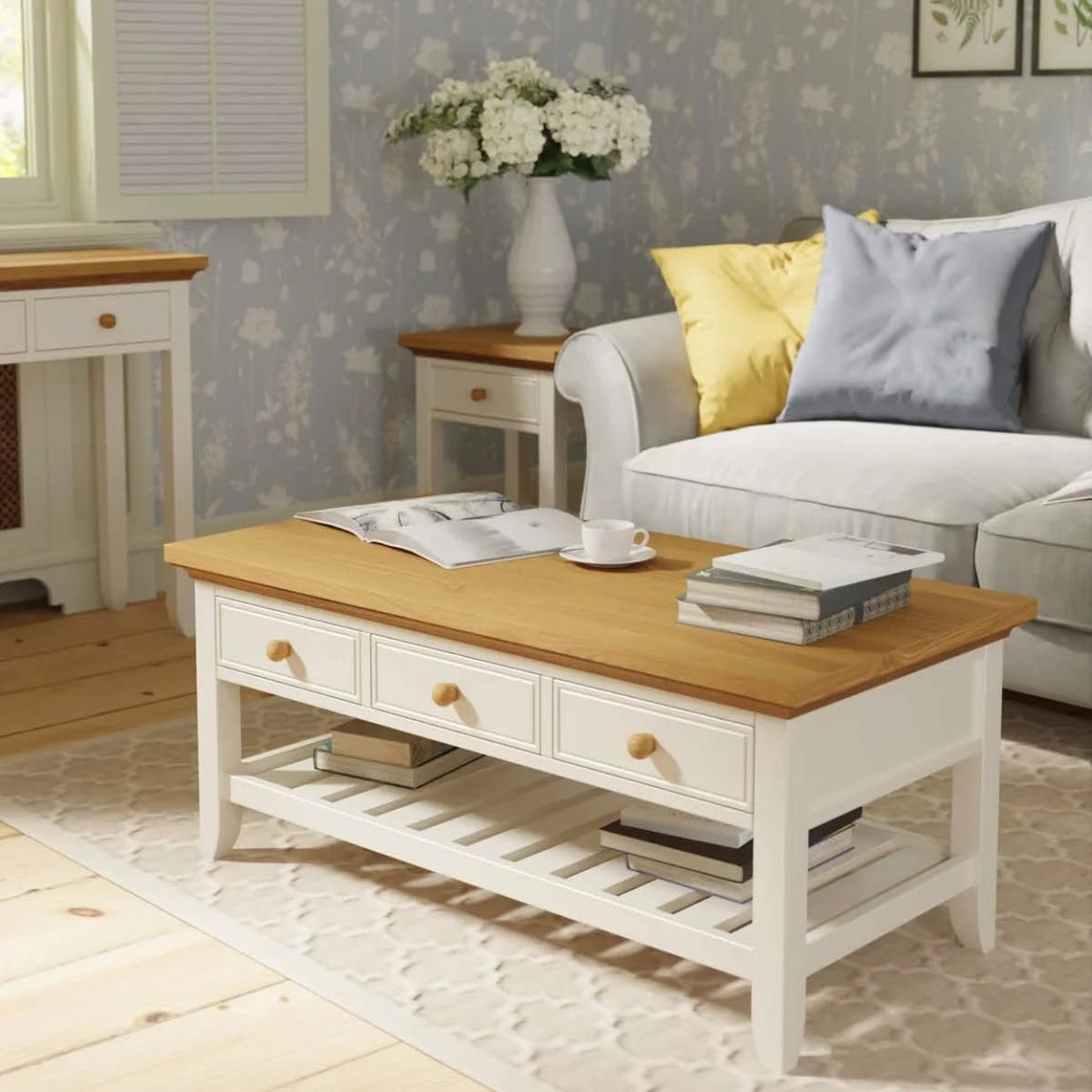 Oakham Cream 3 Drawer Coffee Table main product photo