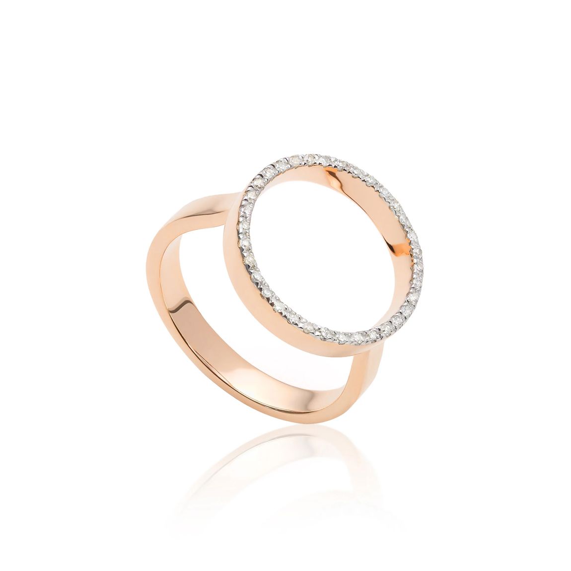 Rose Gold Vermeil Naida Circle Open Ring - Diamond main product photo
