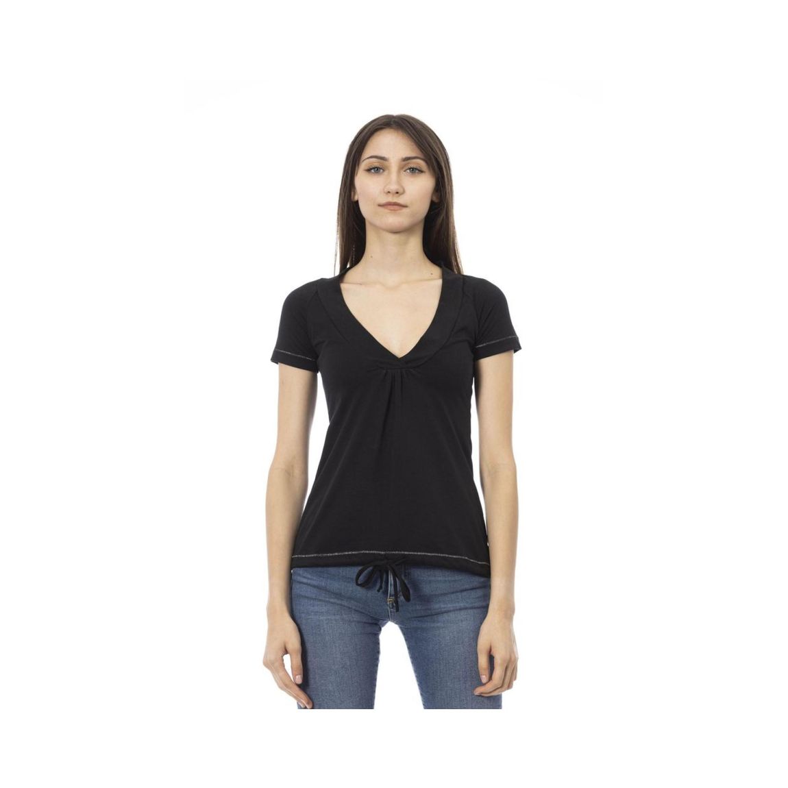 VNeck Short Sleeve TShirt Wo - Black T-Shirts main product photo