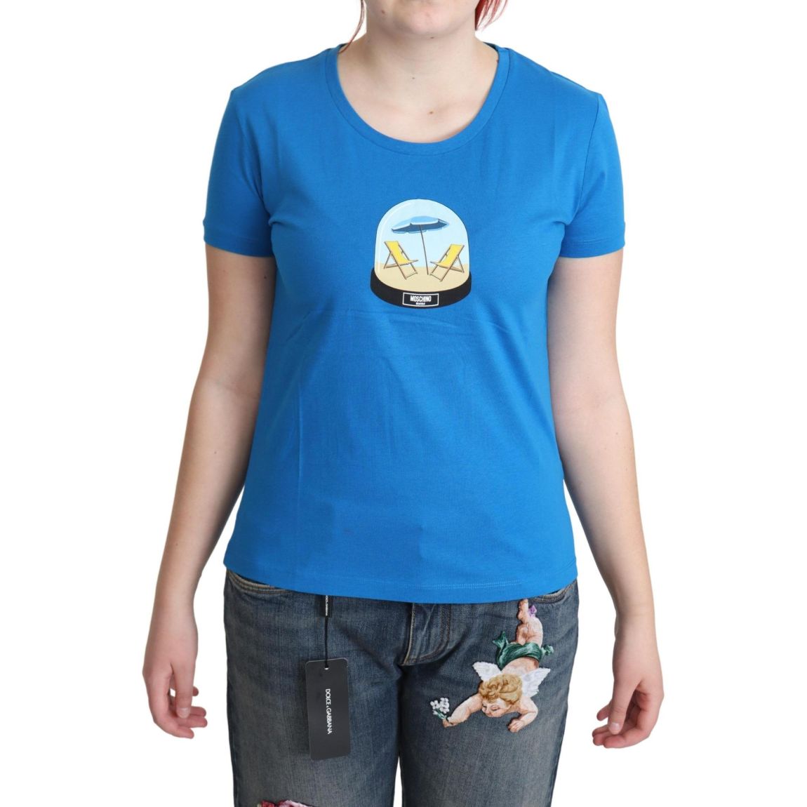 Beach Scene Graphic Tee Wo - Blue T-Shirts main product photo