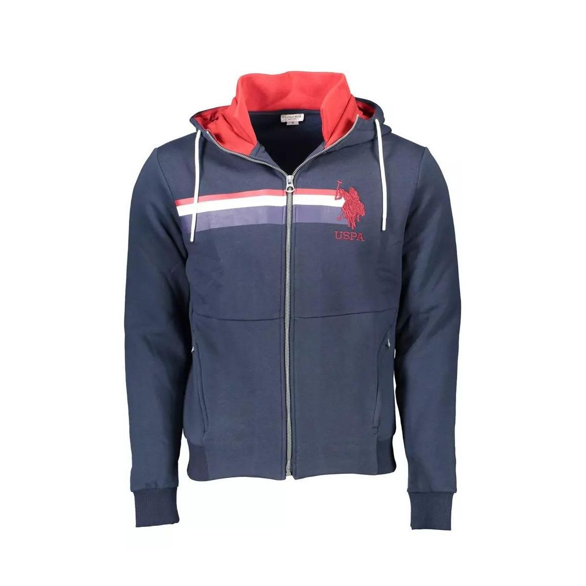 ZipUp Hoodie Striped Hoodie Model US9365 - Blue Sweaters main product photo