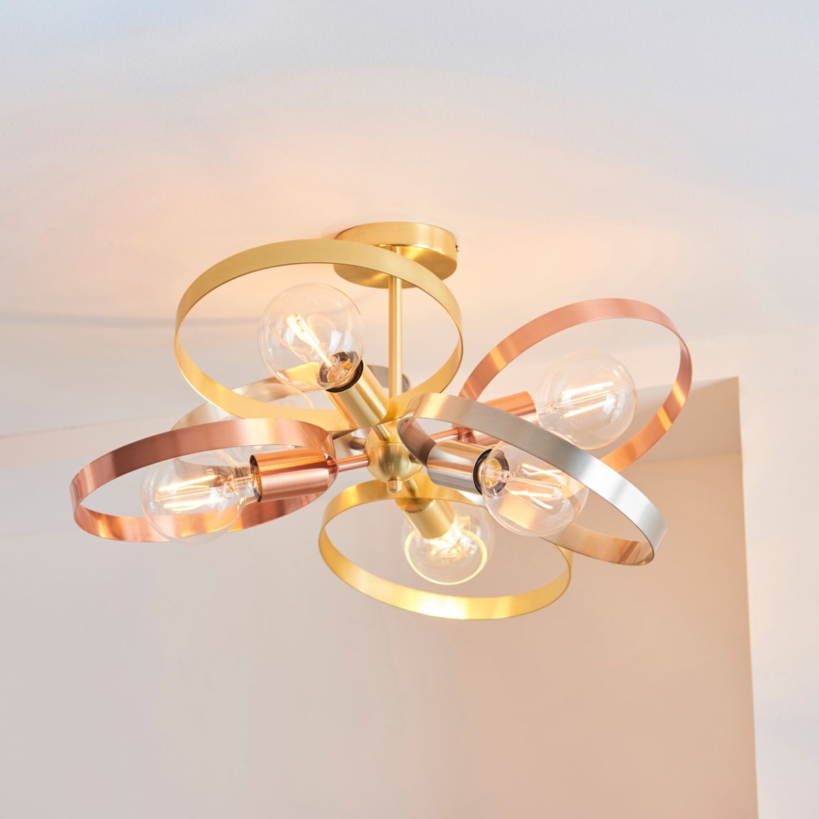 Ring 6 Ceiling Light Brushed Brass main product photo