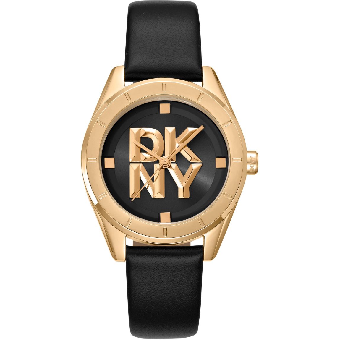 Leather Strap Analog Quartz Watch with Buckle Fastening Wo - Black main product photo