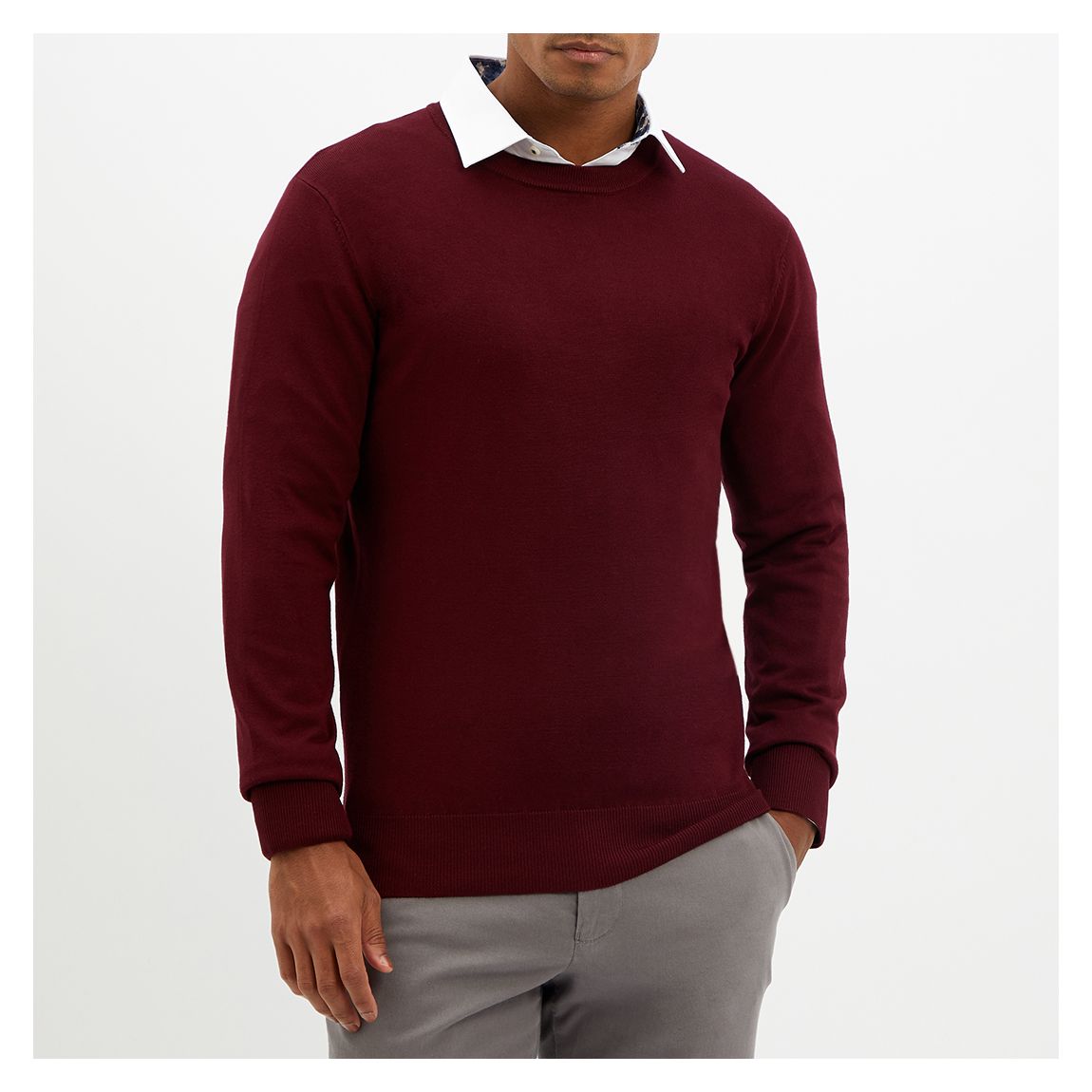 Burgundy Crew Neck Jumper main product photo