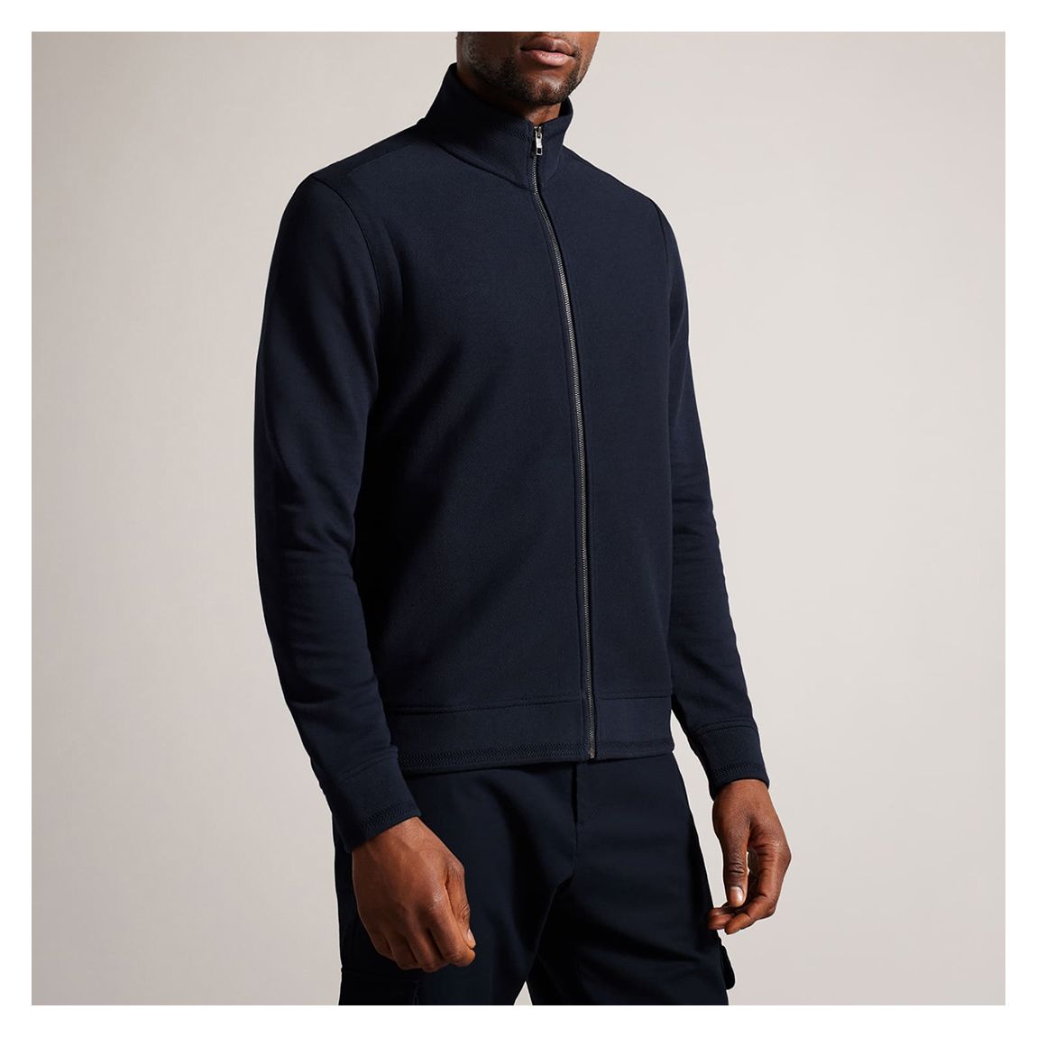 Navy Cotton Full Zip Top main product photo