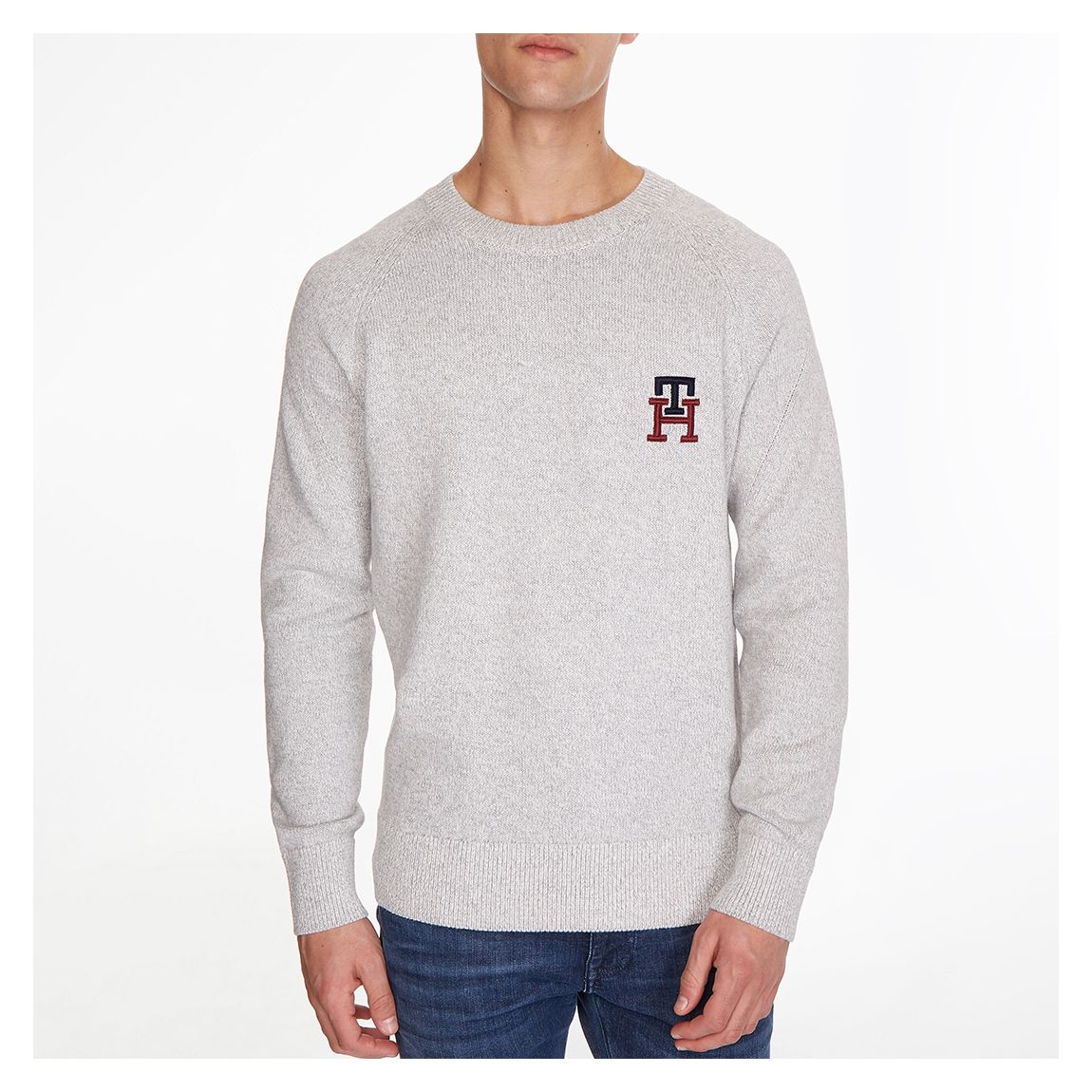 Grey Monogram Cotton Jumper main product photo