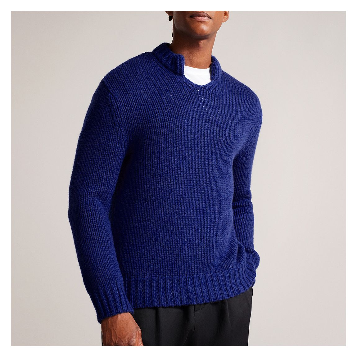 Royal Blue Opsida Notch Neck Jumper main product photo