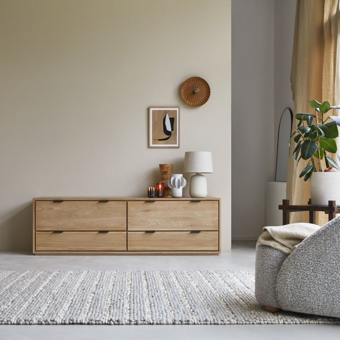 Senson - Solid oak TV unit 180 cm main product photo