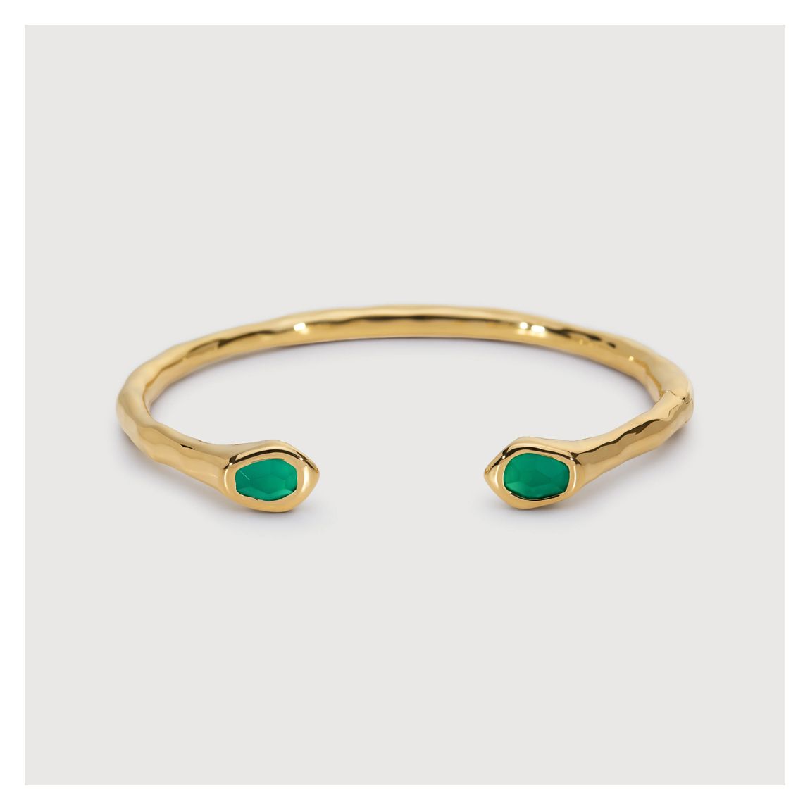 Gold Vermeil Odyssey Gemstone Open Cuff - Green Onyx main product photo