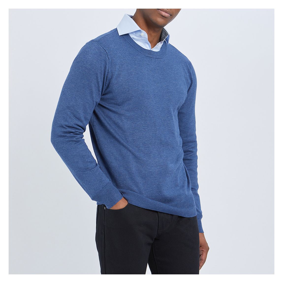 Denim Crew Neck Jumper main product photo