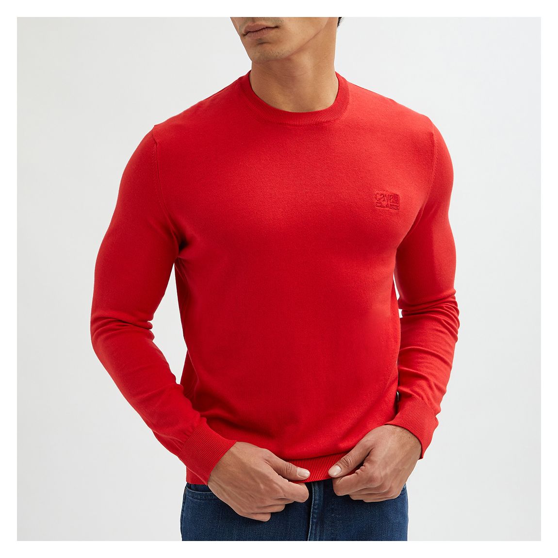 Red Regular Fit Cotton Jumper main product photo