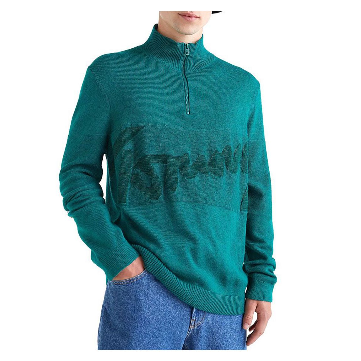 Teal Signature Half Zip Jumper main product photo