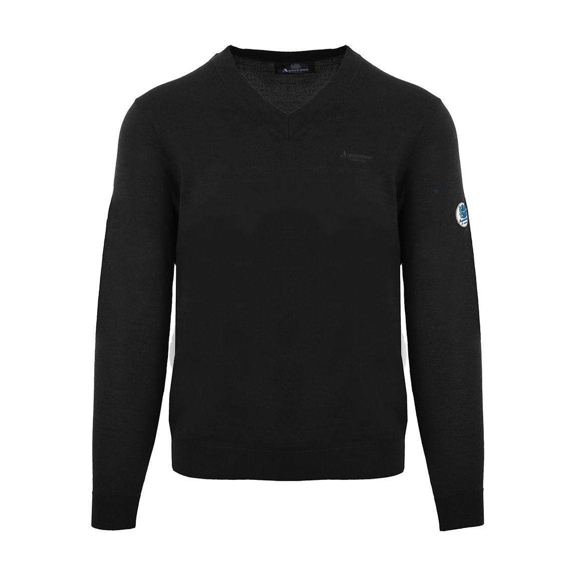 Black V-Neck Wool Blend Jumper main product photo