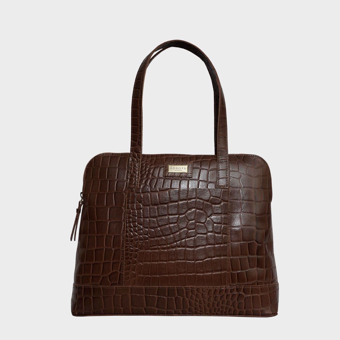 EVA' Croc Embossed Real Leather Designer Unlined Tote Bag main product photo