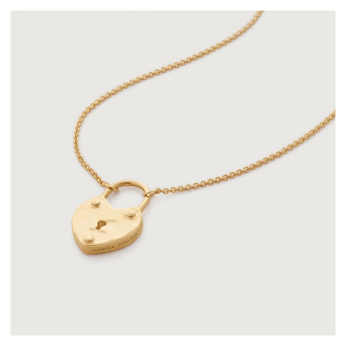 Gold Vermeil Heart Padlock Chain Necklace main product photo