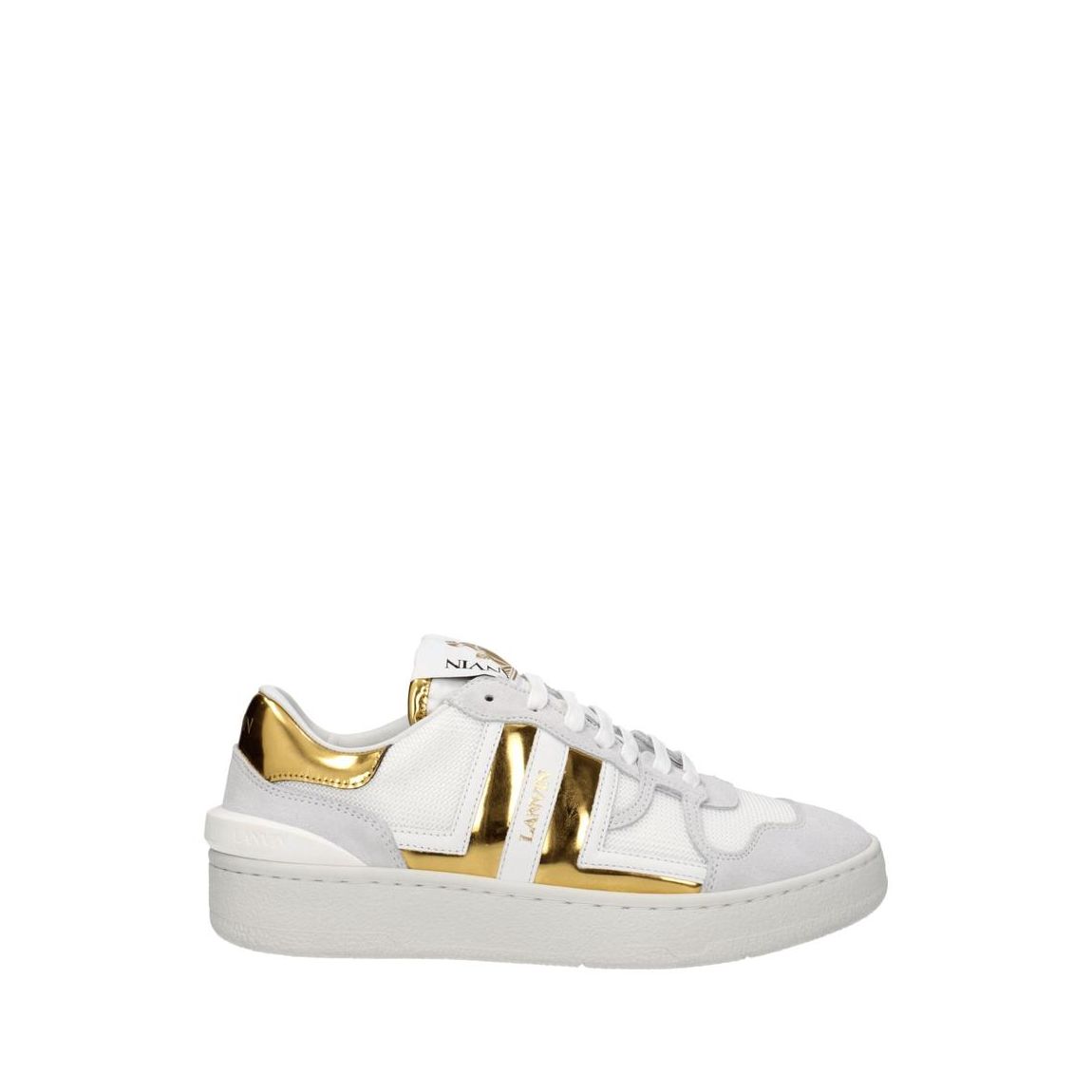 Fabric Sneakers with Logo Detailing and Lace-Up Closure Wo - White main product photo