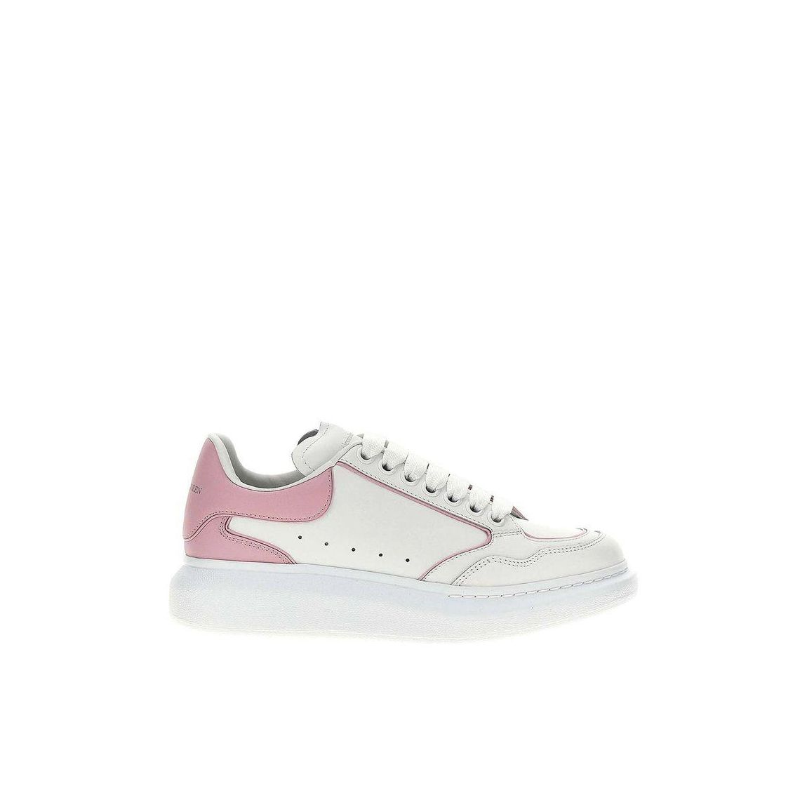 Calf Leather Round Toe Sneakers with Perforated Detail and Rubber Sole main product photo