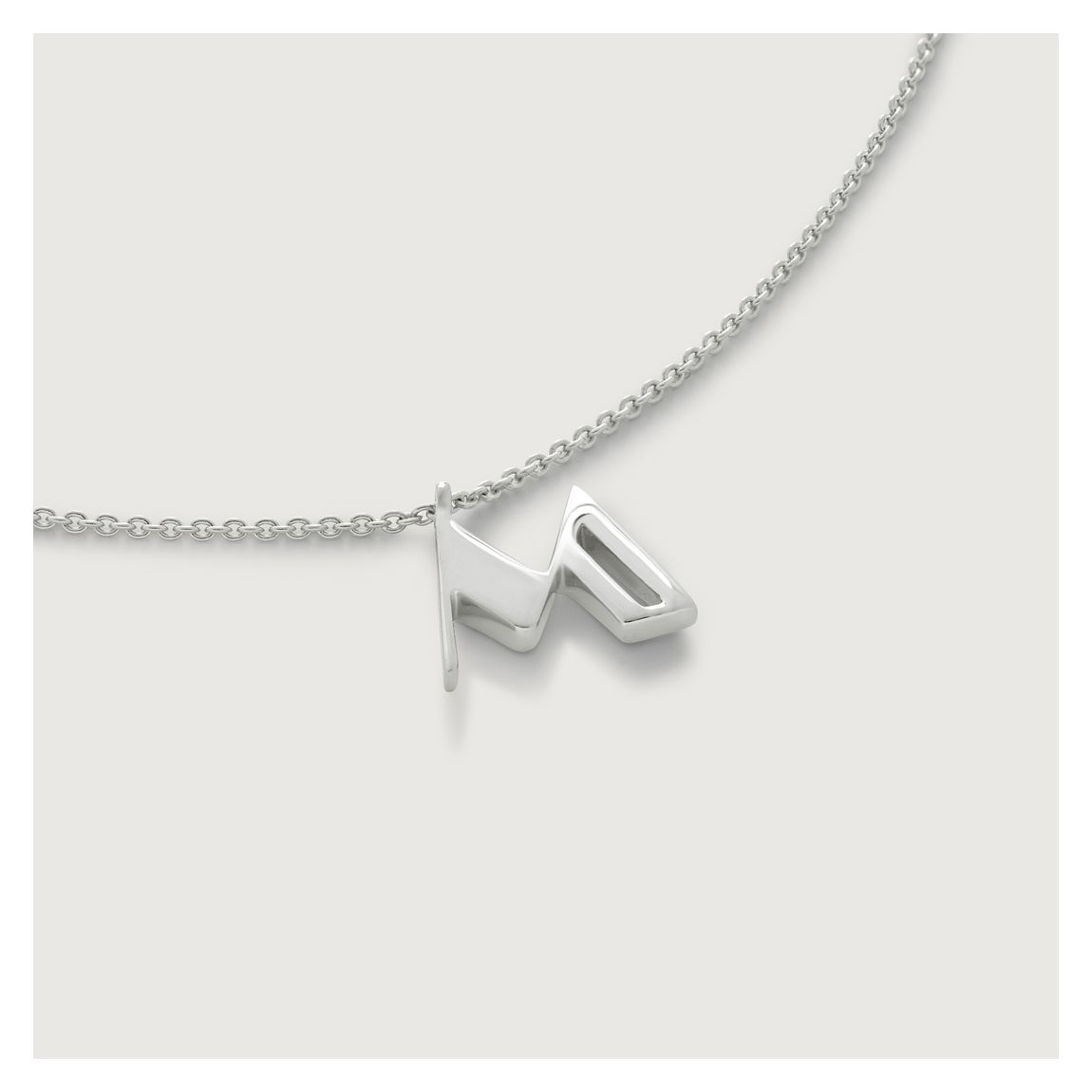 Sterling Silver Initial M Chain Necklace main product photo