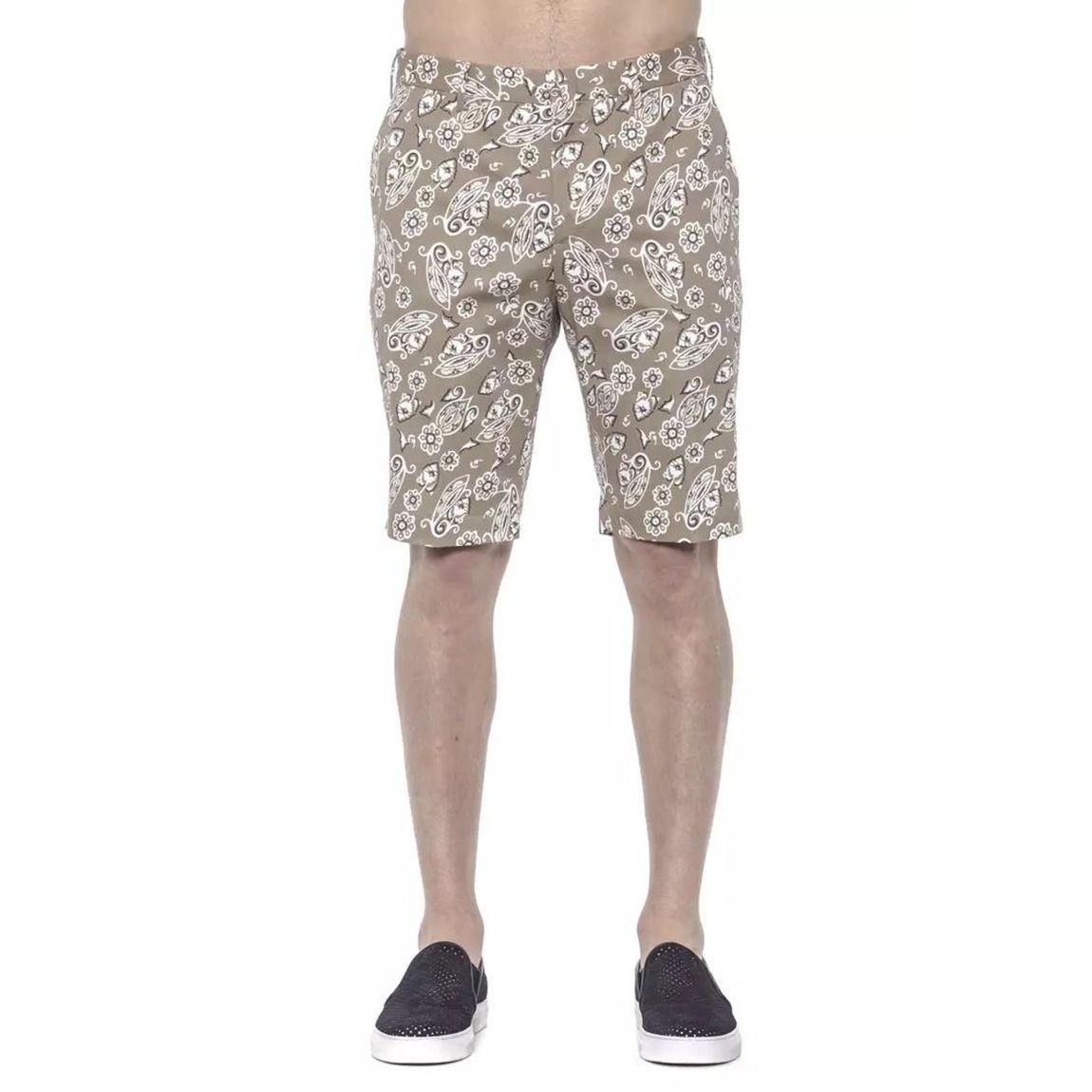Paisley Print Summer Shorts Model PT20811 - Beige main product photo