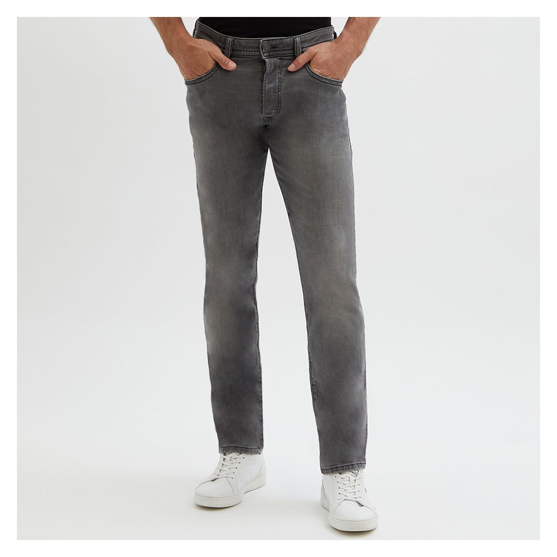 Grey Buster Straight Stretch Jeans main product photo