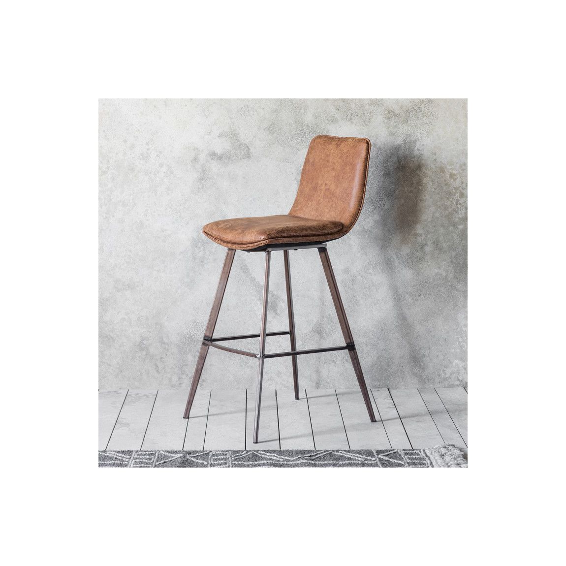 Chelmsford Set of 2 Brown Stools, Brown main product photo
