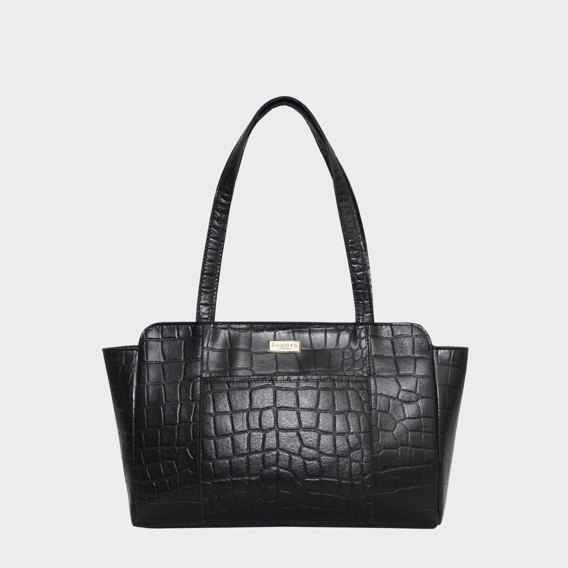 'JUDITH' Croc Real Leather Shoulder Bag main product photo