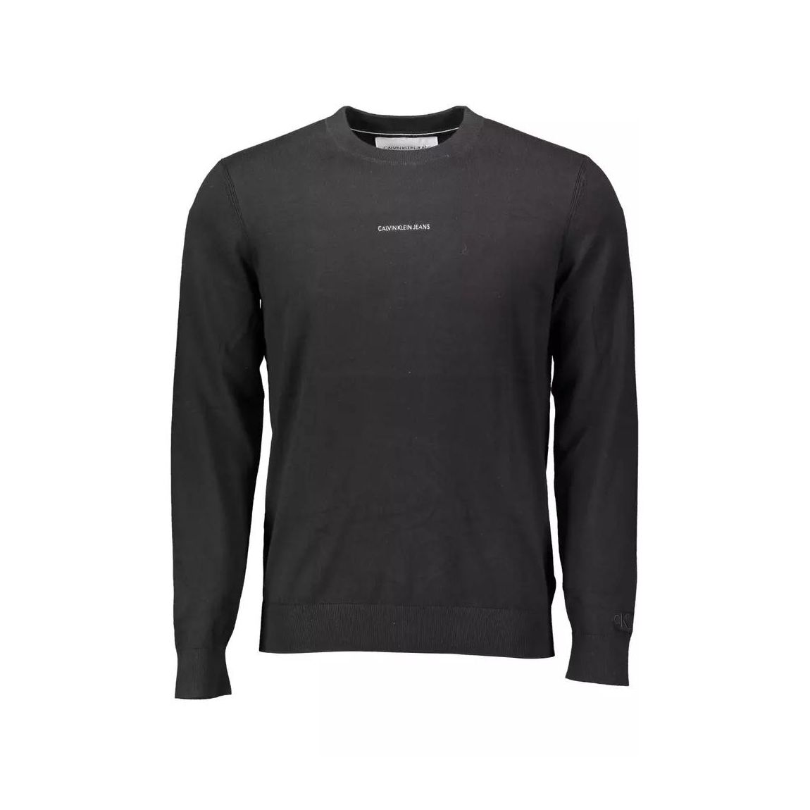 Crew Neck Jumper Minimalist Style - Black Sweaters main product photo