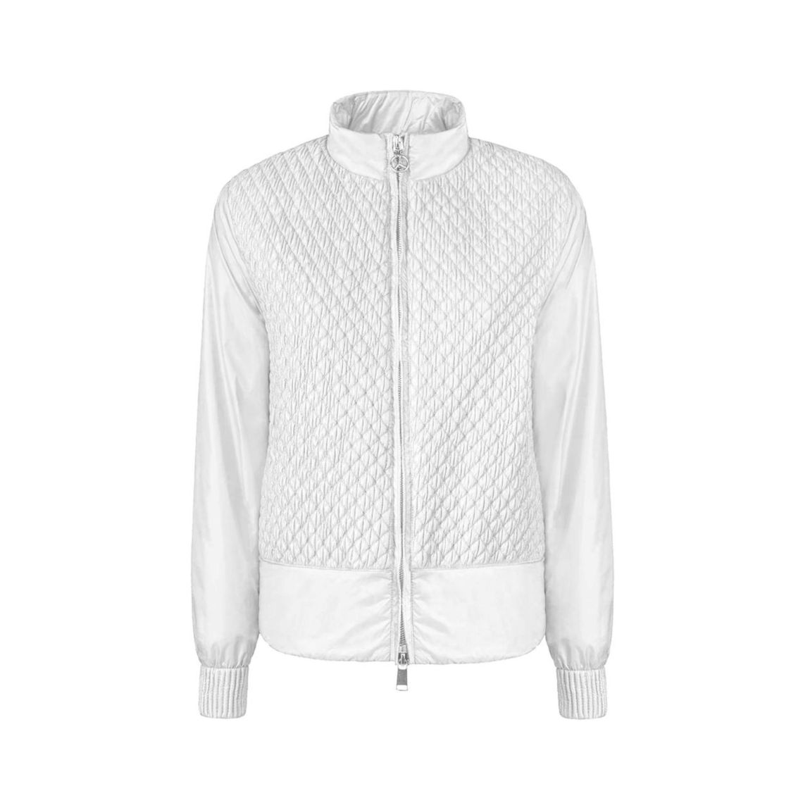 Quilted Jacket High Neck Long Sleeves Wo - White Jackets main product photo