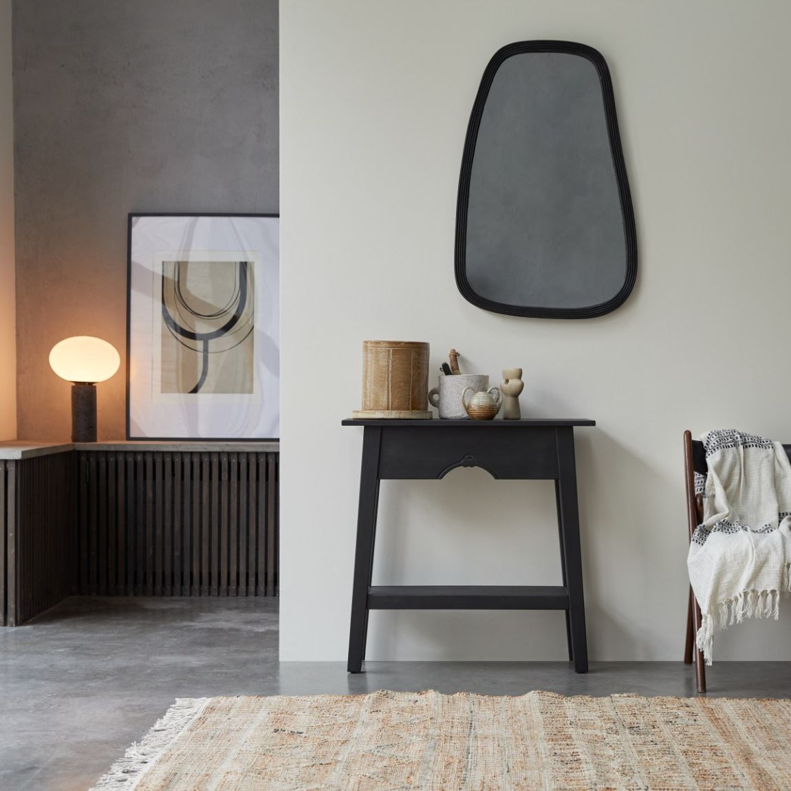 Thaki Black - Solid pine console table main product photo
