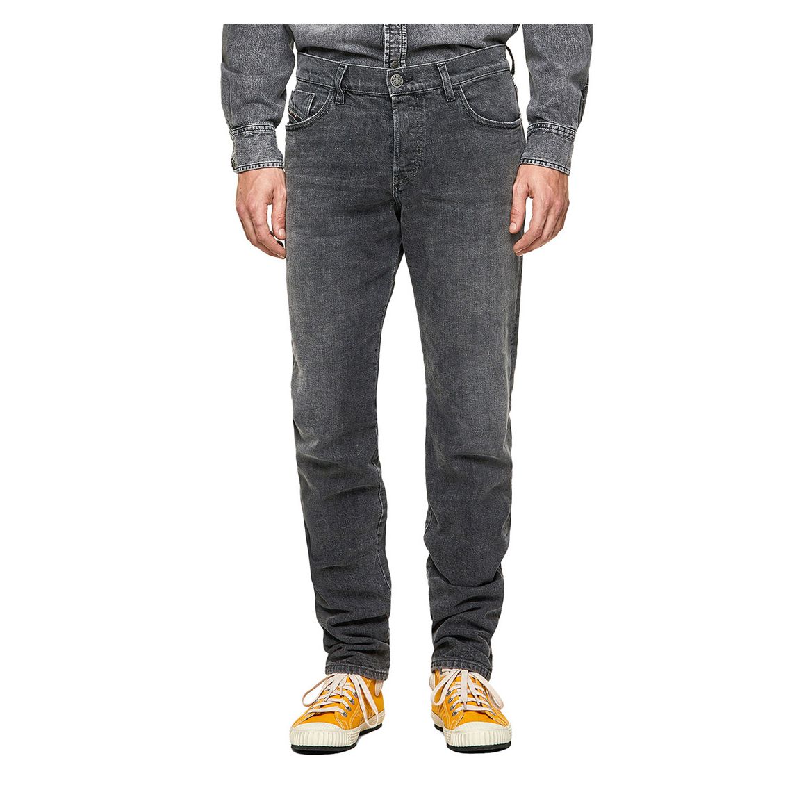 Dark Grey D-Kras Relaxed Fit Stretch Jeans main product photo