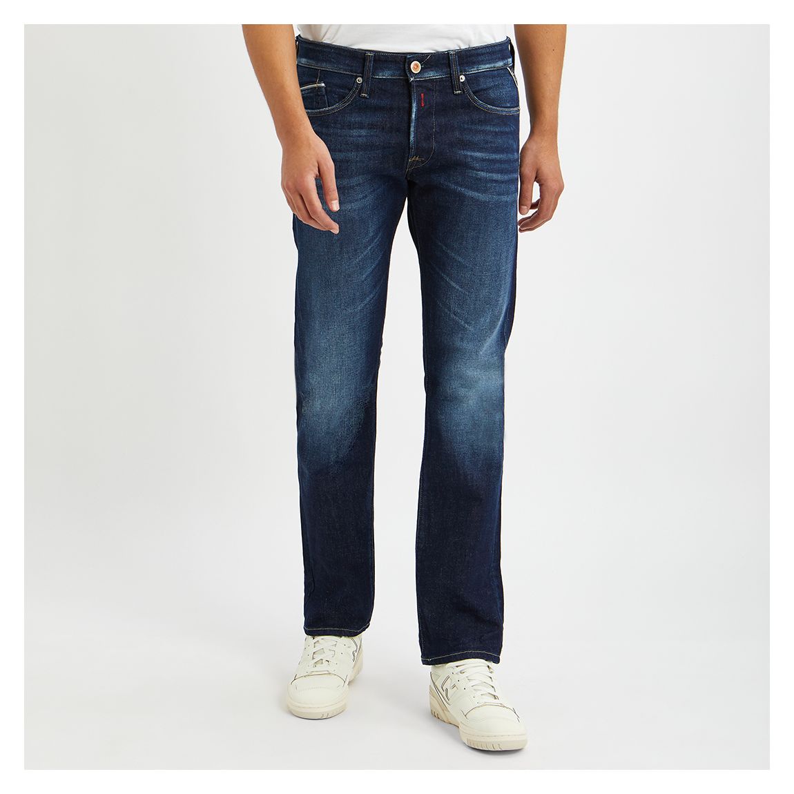 Dark Blue Waitom Straight Stretch Jeans main product photo