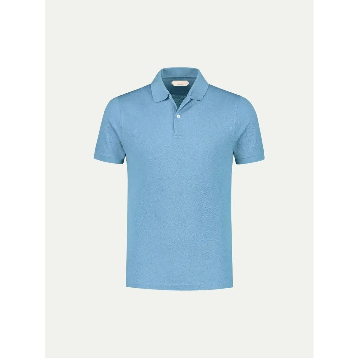 Aurelien Mid Blue Pique Polo Shirt for Men main product photo