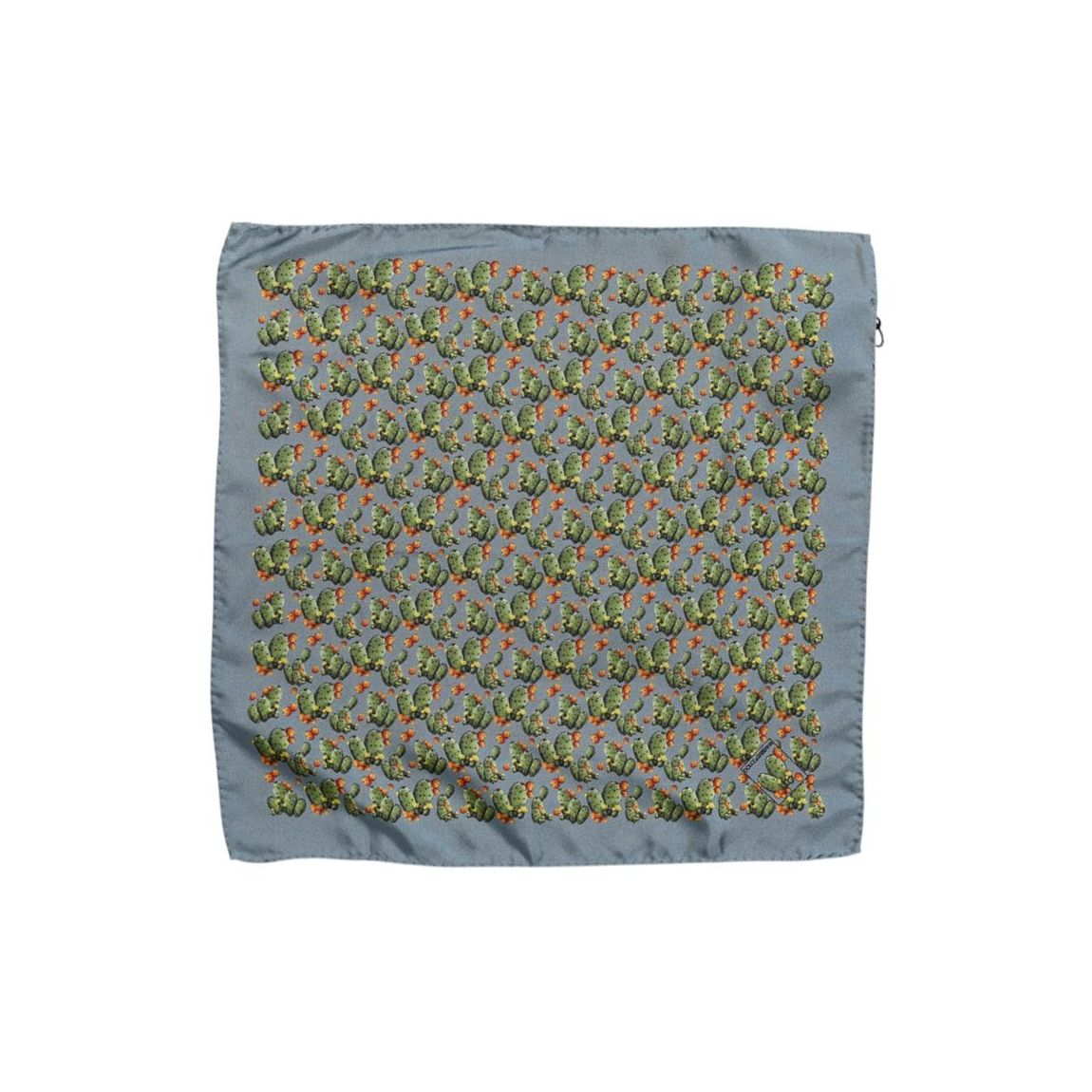 Cactus Print Silk Pocket Square - Gray And Green Scarves main product photo