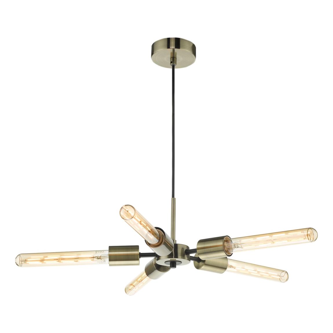 Onika 5 Light Pendant Antique Brass Matt Black main product photo
