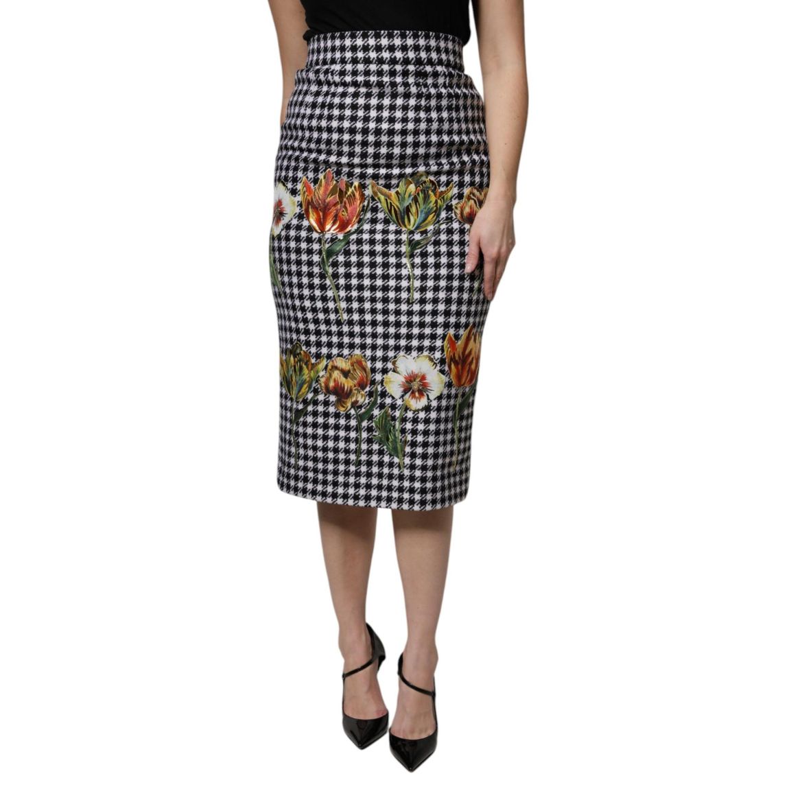 Floral Applique Pencil Skirt Wo - Multicolor main product photo