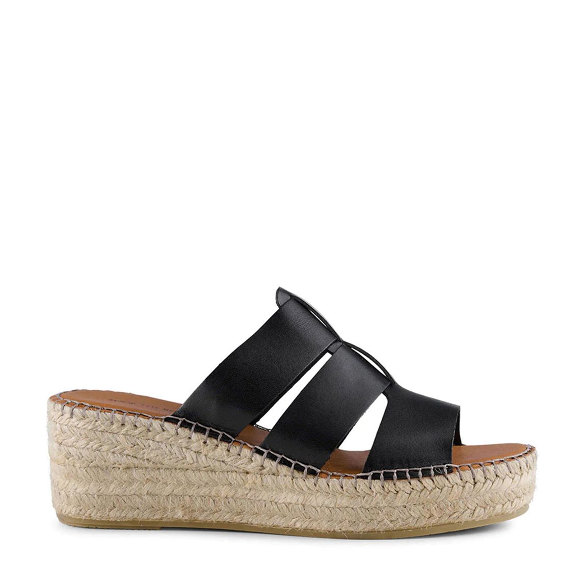 Black Orchid Leather Espadrille Wedge Mule main product photo