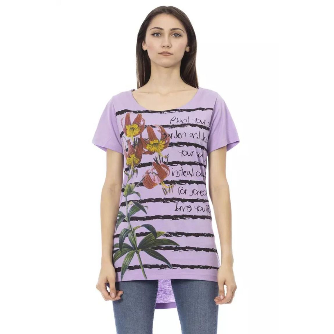 Floral Print TShirt TR23013 Wo - Purple T-Shirts main product photo