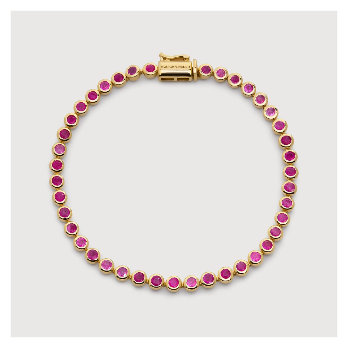Gold Vermeil Gemstone Essential Tennis Bracelet - Pink Quartz main product photo